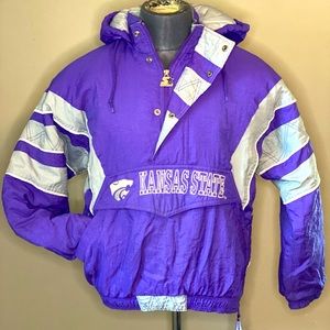 Vtg. K-State Starter Hoodie Coat-Med